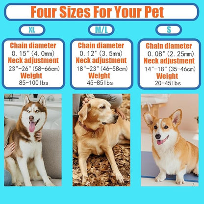 Dog Training Collar, Adjustable Dog Pinch Collar with Quick Release Buckle, No Pull Collar for Small Medium Large Dogs, Extra Link and Caps (XL (Neck: 23"-27'' 4.0mm))