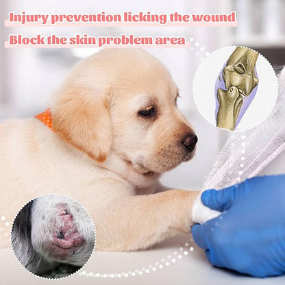 ROZKITCH Leg Sleeve for Dogs Front Leg Right Left Leg, Pet Prevent Licking Wound Elbow Knee Protector, Dog Recovery Suit Cone Collar Alternative for Sprain ACL CCL Arthritis Joint Care Rabbit M