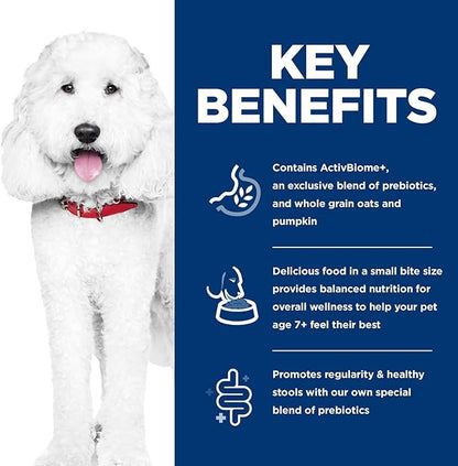 Hill's Science Diet Adult 7+ Perfect Digestion Small Bites Dry Dog Food, Chicken, Whole Oats, & Brown Rice, 12 lb. Bag
