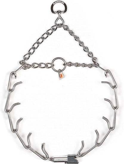 Herm Sprenger Dog Training Prong Collar with Quick Release Cliclock Buckle and Swivel Ring | Adjustable Length Stainless Steel Collar Made in Germany for Large Dogs up to 20" Neck (3.2mm Prongs)