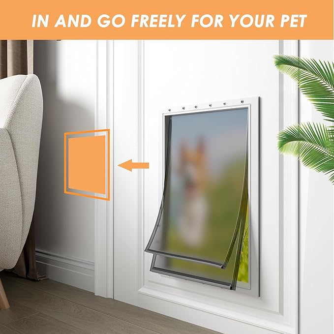 2 Pack Extra Large Dog Door Replacement Flaps with Screws, Compatible with PetSafe Freedom Doggie Doors PAC 11-11040, Dog Door Flap Measures 13 1/8”x 24 7/8”, Flexible, Durable
