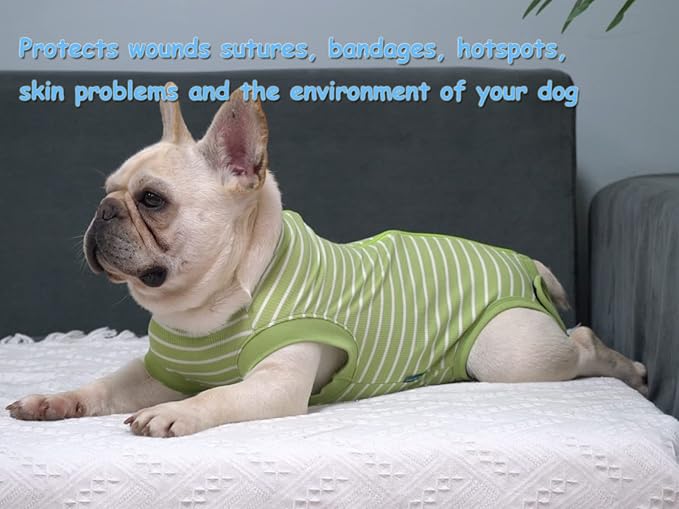 Dog Surgery Recovery Suit - After Spay, Abdominal Wounds Post Surgical Recovery, Anti Licking Breathable Dog Onesies for Small, Medium & Large Pet, Alternative Bandages Cone E-Collar