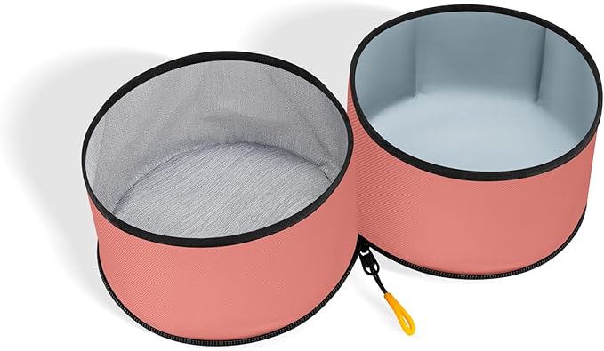 OllyDog Superbowl | Collapsible Dog Travel Bowl | 2 Compartment Food & Water | Foldable| Portable Dog Bowl | Hiking, Camping (Desert)