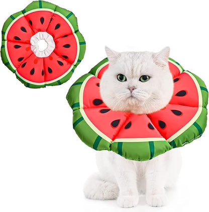 Avont Cat Cone Collar Soft, Adjustable Recovery E Collar Alternative for Cats Kittens Puppies, Elizabethan Neck Cone of Shame to Prevent Licking Biting After Surgery Protect Wounds -Melon(S)
