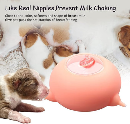 Kitten & Puppy Feeder Milk Nipple - 3 Nipple Bottles for Nursing & Multiple Puppies - Milk Replacer Formula