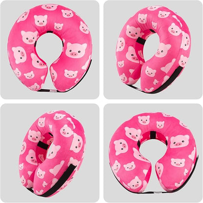 CuteBone Inflatable Dog Donut Collar with Removable Soft Fleece Covers for Small/Medium/Large Dogs and Cats After Surgery GWB01M