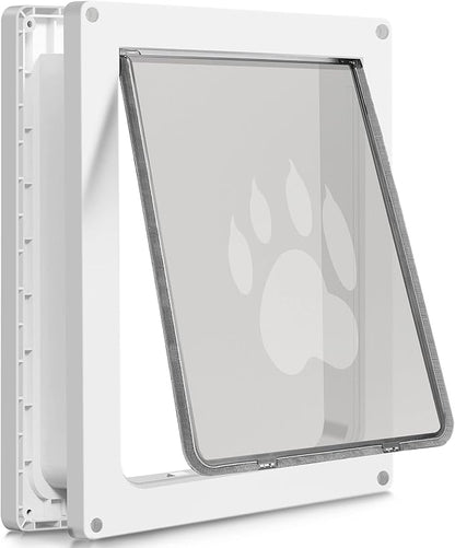 CEESC Large Dog Door for Pets Up to 100 lb, Weatherproof Pet Door for Cats and Dogs, Durable, Snap-in Closing Panel Included, Suitable for Interior and Exterior Doors (Large, White)