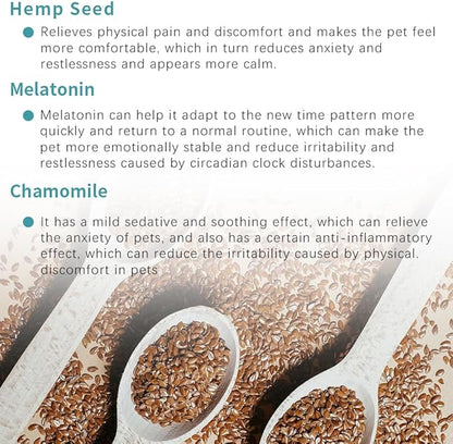 Calming Powder for Dogs - Anxiety & Stress Relief Supplement with Organic Hemp, Valerian Root - Behavioral Support, Fireworks & Travel Aid - Beef Flavor, 90g Powder (ND-046)