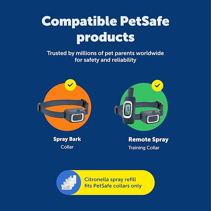 PetSafe Spray Refill - Citronella - No-Mess Replacement Cartridges Spray Dog Bark Collar Remote Training Collar - Refill Cartridge Only - 3-Pack - PAC00-16371