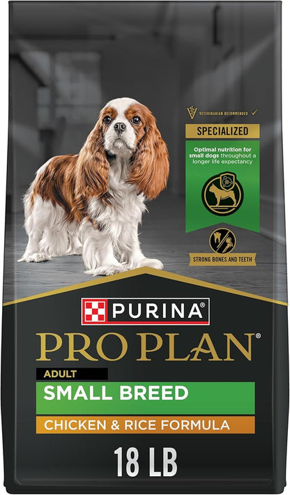 Purina Pro Plan Small Breed Dry Dog Food Chicken and Rice Formula With Guaranteed Live Probiotics - 18 lb. Bag