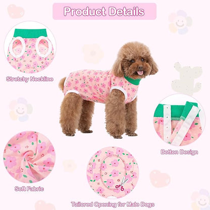 Coppthinktu Recovery Suit for Dogs After Surgery, Dog Onesie Surgery Recovery Suit for Female Spay, Soft Male Surgical Pajamas Bodysuits for Small Medium Puppy to Anti Licking Dog Cone Alternative
