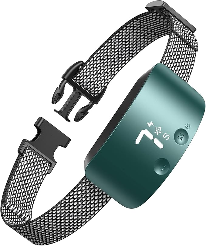 NBJU Bark Collar for Dogs,Rechargeable Anti Barking Training Collar with 7 Adjustable Sensitivity and Intensity Beep Vibration for Small Medium Large Dogs (Blackish Green)