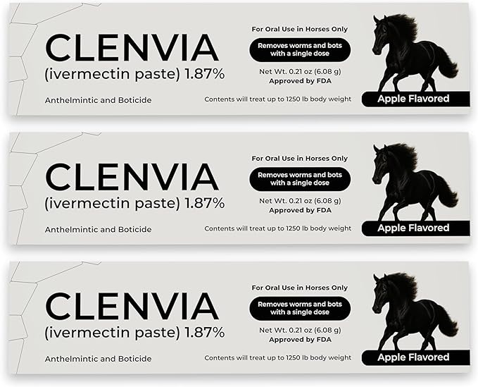 Horse Paste 1.87% – Apple Flavored Wormer – 6.08g Tube – Treats Up to 1250 lb