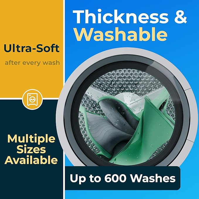 GREEN LIFESTYLE Washable Absorbent Pads – Waterproof Reusable Underpads for Kids, Seniors, and Adults – Ideal for Bed Protection, Incontinence (Pack of 2 - 18x24)