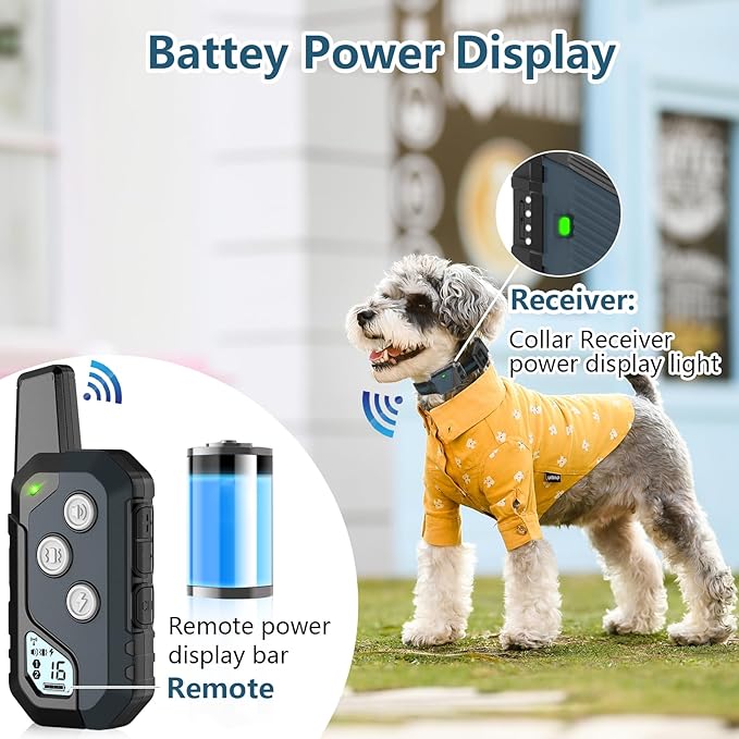 Shock Collar for Dogs, Dog Training Collar with Remote Control for 2 Dogs, 3 Training Modes with Beep, Vibration and Satic, Waterproof, Rechargeable for Large Medium Small
