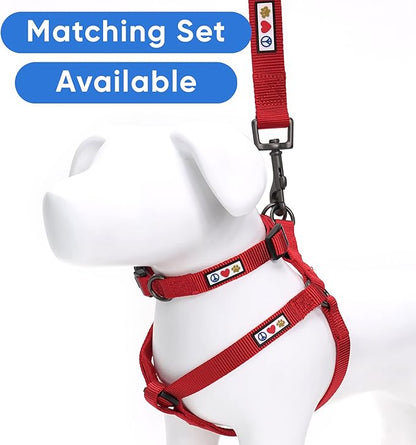 Pawtitas Solid Step-in Dog Harness – Adjustable No-Pull Vest for Puppies to Seniors, Safe & Comfortable M Red