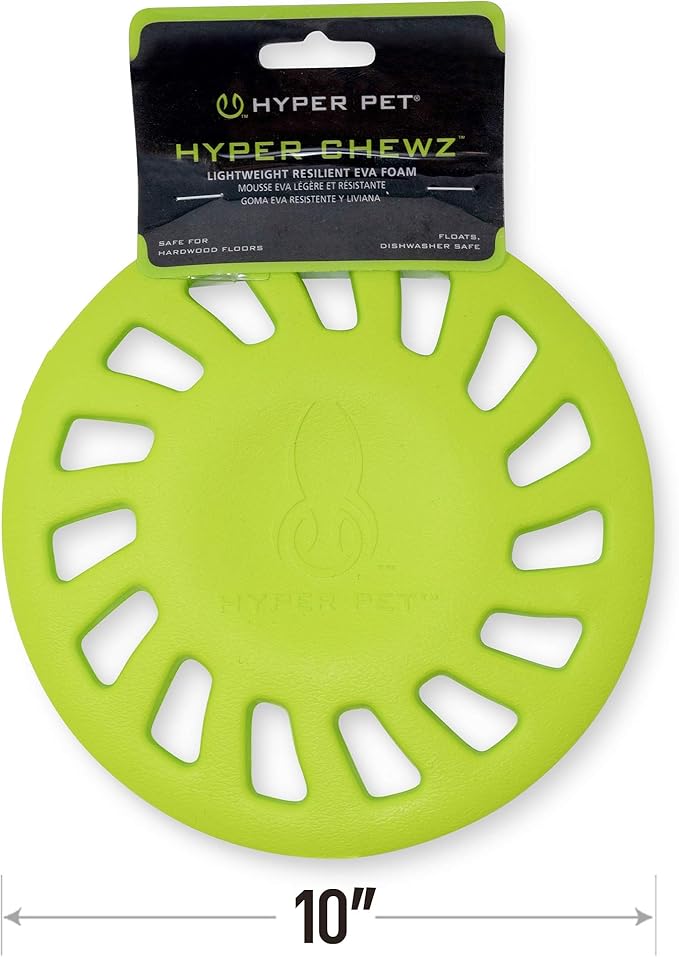 Hyper Pet Chewz Hubcap EVA Foam Dog Toy, Pack of 1, Green