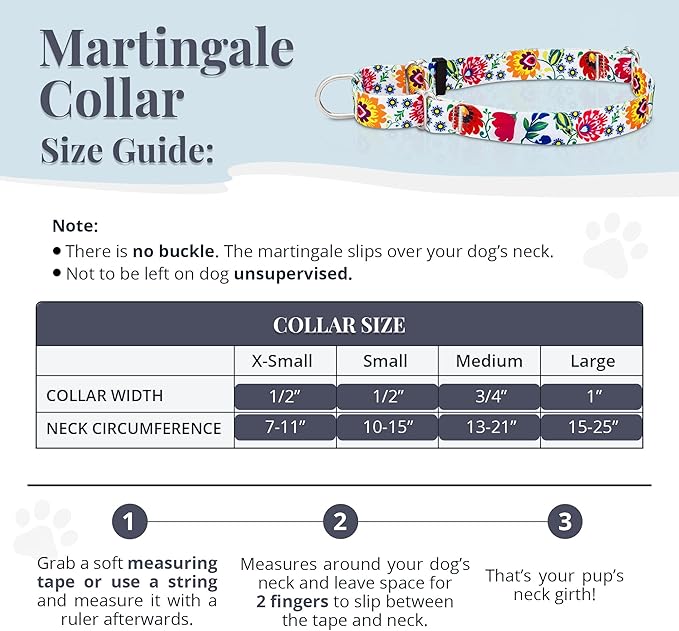 Lucky Love Dog Martingale Dog Collar - Adjustable, No-Slip, Durable, & Soft Webbing Collar for Male and Female Dogs Ideal for Training & Walking - Ladybird, Large