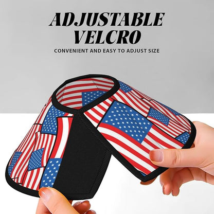 Comfy Dog Cone Collar Alternative Novelty American Flag, Adjustable Elizabethan Collar for Dogs After Surgery, Anti-Bite and Lightweight Design