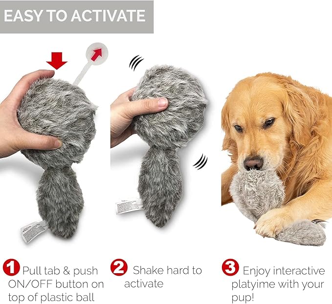 Hyper Pet Doggie Tail Interactive Plush Automatic Dog Toys, Durable, Wiggles, Vibrates, and Barks, Batteries Included, for All Dog Breeds, Boredom Buster