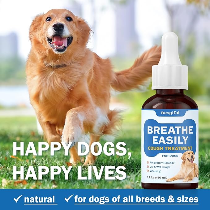 Collapsed Trachea Treatment for Dogs, Breathe Easily, Dog Cough Treatment, Trachea Cough Elixir, Natural Herbal Support Tracheal & Respiratory, Dog Kennel Cough Relief with Mullein Leaf & Marshmallow