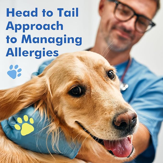 Dog Allergy Relief Chews, with Colostrum, Omega 3,6, Probiotics for Dogs, Support Immune, Dog Itching Skin Relief, Natural Dry Skin & Itch Relief for Dogs, Hot Spot Treatment, Seasonal Allergy Relief
