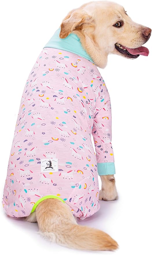 Pink Pony surgery Recovery Suit female male for Dogs After Surgery Medium Large Dogs Onesie,Lightweight Dog recovery suit for Shedding Prevent Licking Surgical Wound,Dog Pajamas Pjs ,Full Belly