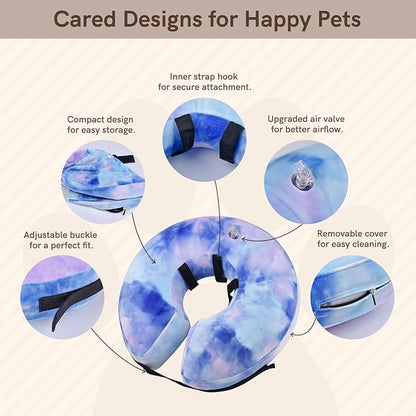 Inflatable Dog Collar, Potective Recovery E Collar for Dogs and Cats, Soft Pet Cone Collar for Small Medium Large Dogs and Cats