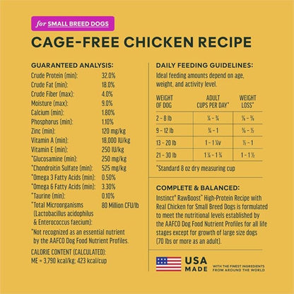 Instinct RawBoost Small Breed, Natural Dry Dog Food with FreshDried Raw, High Protein, Grain-Free Recipe - Real Chicken, 3.5 lb. Bag