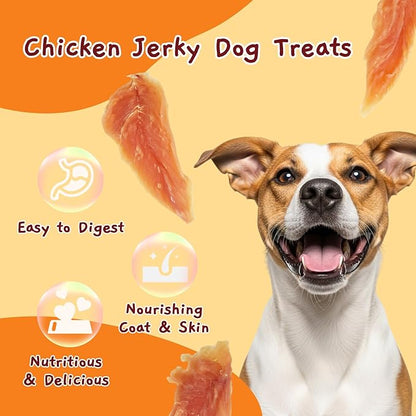 Jungle Calling 1.33lb Jerky Dog Treats Made with Real Chicken Breast, Natural High Protein Healthy Snacks for Medium/Large Breed Dogs,Slow Roasted Chewy Training Treat