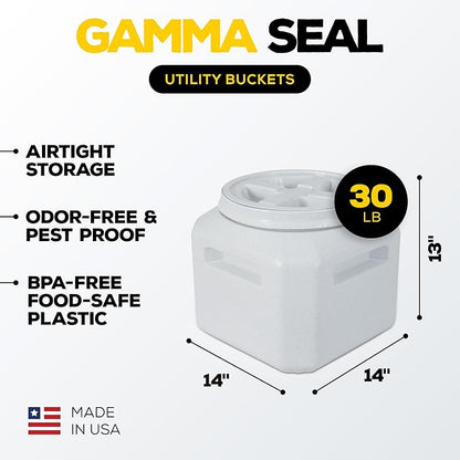 Vittles Vault Traditional Pet Food Storage Container For Dog Kibbles/Bird Seed/Oatmeal/Rice/Flour/Cereal, BPA Free Plastic, Sealed Airtight For Cat Food, Up To 30 lb, Made in USA, With Scoop, Gray