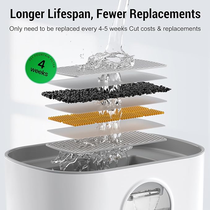 Cat Water Fountain Wireless, Battery Operated Cat Fountain for Drinking, 2.6L/88oz Cordless Pet Fountain with Motion Sensor Automatic Water Dispenser Wireless Pump 2 Filters Indoor BPA-Free