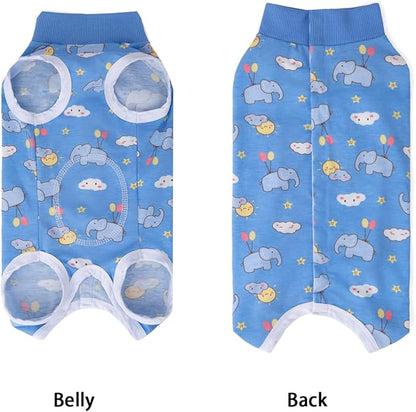 2 Packs Pet Dog Recovery Onesie Suit for Dogs Cats After Surgery,Dog Abdominal Wounds Bandages Cone E-Collar Alternative. (Blue, M)