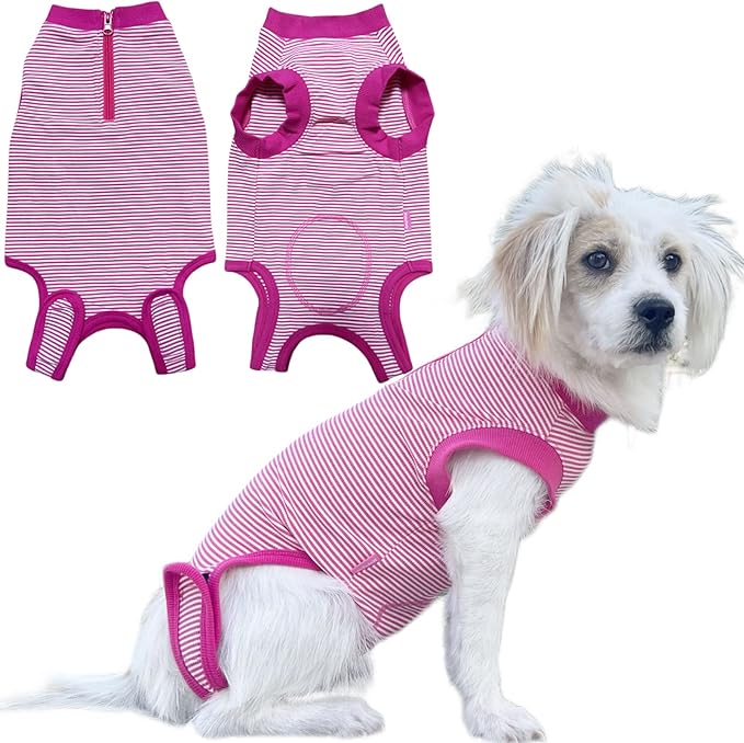 Recovery Suit for Dogs,Dog Cone Alternative Zipper Surgery Suit Female Spay,Soft Dog Surgery Suit for Anti Licking,Breathable Surgical Suit for Dogs Female Spay