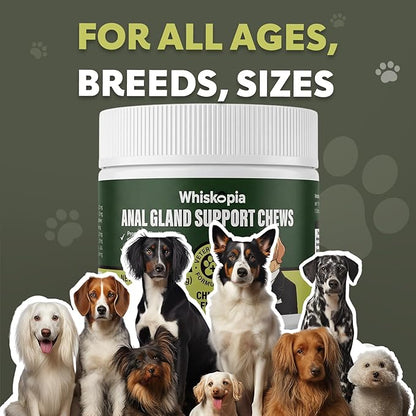 Anal Gland Support Chews, Dog Scoot Treatment with Pumplin Digestive Enzymes Probiotics Fiber for Dogs Digestion and Gut Health Stop Scoot for Dog - 120 Ct (Gland Guard, 120Ct Chicken)