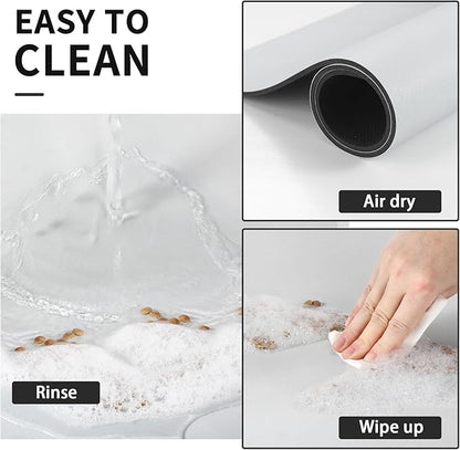 HotLive Dog Food Mat - Absorbent Cat Mat for Food and Water, No Stains Pet Feeding Bowl Mat, Easy to Clean Pet Placemats, Quick Dry Dog Water Dispenser Mat for Messy Drinkers | Paw Light Grey 24"x36"