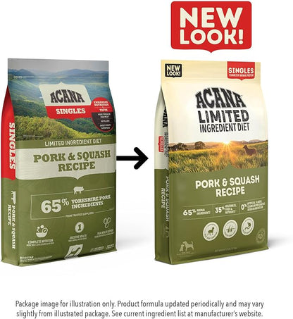 ACANA Singles Limited Ingredient Grain Free High Protein Dry Dog Food Pork & Squash Recipe 22.5lb Bag