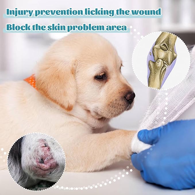 ROZKITCH Front Leg Dog Sleeve for Front Right Left Leg, Pet Prevent Licking Wound Elbow Knee Protector, Dog Recovery Suit Cone Collar Alternative for Sprain ACL CCL Arthritis Joint Care Zebra XS