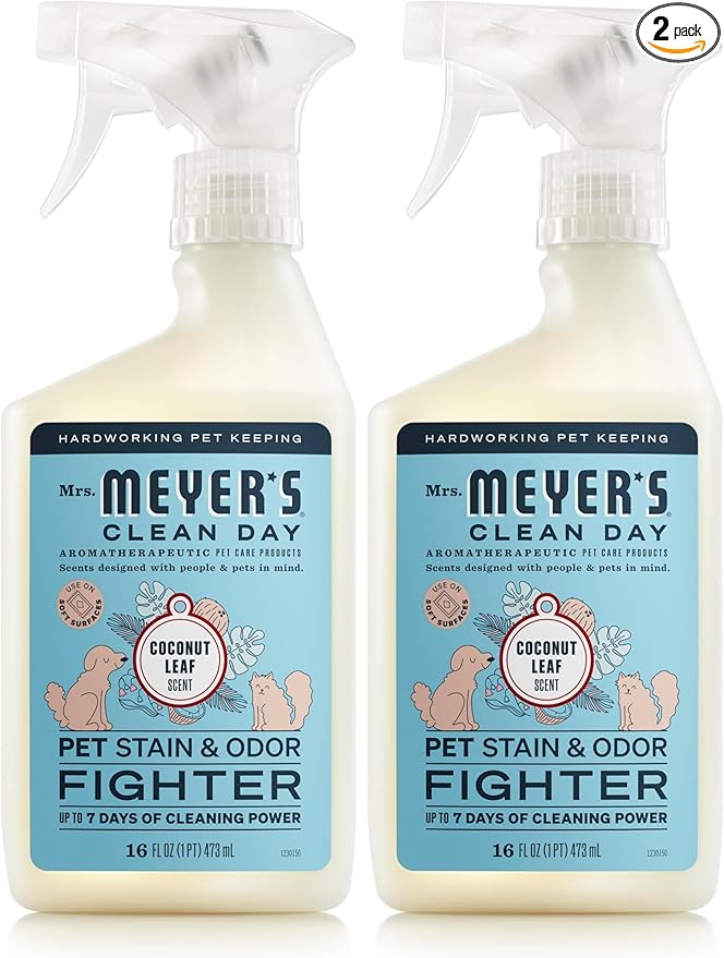 Mrs. MEYER'S CLEAN DAY Pet Stain & Odor Fighter,Coconut Leaf Scent,16oz,(Pack of 2)