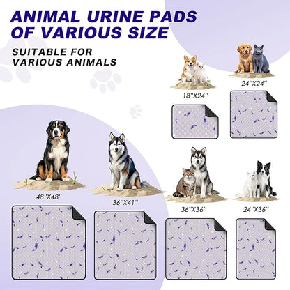 WanpeeGoo Washable Pee Pads for Dogs, 2 Pack Reusable Puppy Pads, Super Absorbent & Leakproof Dog Pads, Anti-Slip Dog Pee Pads for Puppy Training & Incontinence, Leaf Pattern 32"x63"