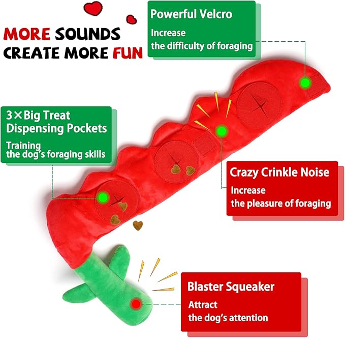 lilfrd Rose Puzzle Dog Toy, Valentine's Day & Christmas Gift, Squeaky Crinkle Enrichment Snuffle Mat, for Small Medium Large Dogs & Puppies