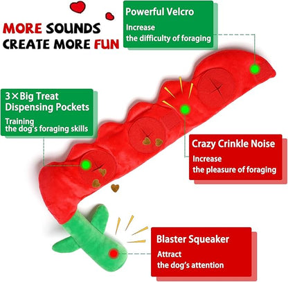 lilfrd Rose Puzzle Dog Toy, Valentine's Day & Christmas Gift, Squeaky Crinkle Enrichment Snuffle Mat, for Small Medium Large Dogs & Puppies