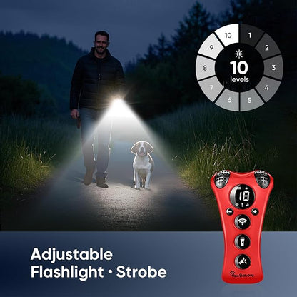 PawBehave Ultrasonic Dog Bark Deterrent Device –10-Level Adjustable Anti Barking Trainer with Flashlight, Strobe, E-Clicker(18 Whistle Sounds)–No Shock, Collar-Free Dog Behavior Correction Devices