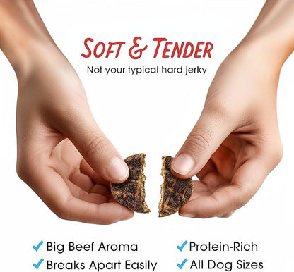 Farmland Traditions Dogs Love Beef Jerky Dog Treats with Only 3 Ingredients and No Fillers, 2.5 Pound (Pack of 1).
