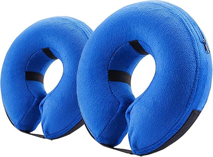 2 Packs Blue Medium and Small (Post-Operative Soft Protection Recovery Dog Collar, Anti-Biting and Scratching Small/Medium/Large Dogs/Cats Adjustable Elizabethan Collar)