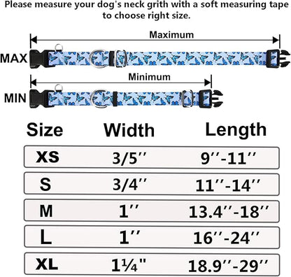Martingale Collar for Dogs with Buckle Nylon Slip No Pull Training Dog Collars (Blue Butterfly, XLarge)