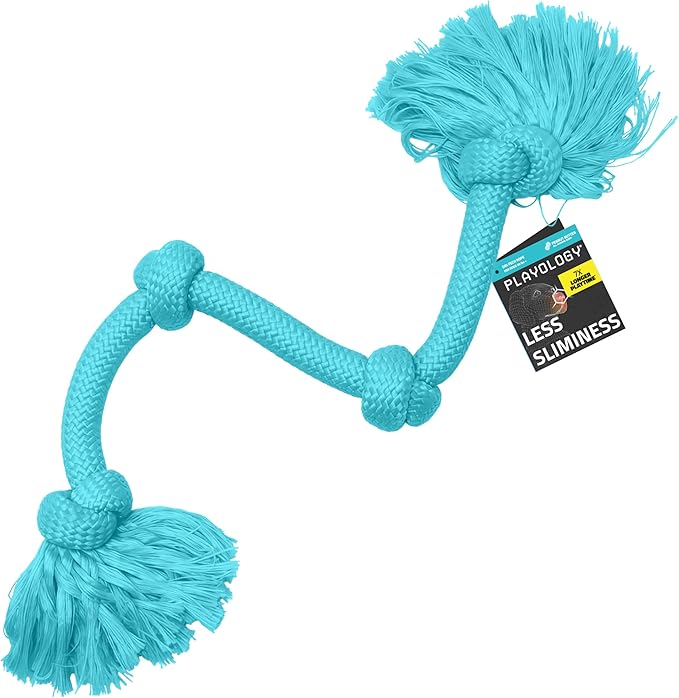 Playology Rope Toys for Dogs | Tug of War Dog Toy for Aggressive Chewers | Peanut Butter Scented Dog Toys | Mega Rope Toy for Interactive Play