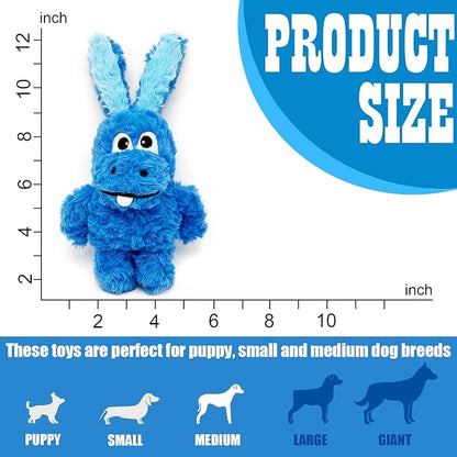 Donkey Squeaky Dog Toys to Keep Them Busy, Stuffed Plush Dog Toy Birthday Gift Crinkle Pet Puppy Tug Toy for Small Medium Large Dogs(Blue)