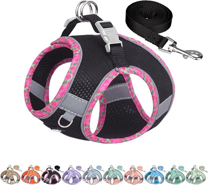 AIITLE Escape-Proof Dog Harness - Extra Soft Jacquard Fabric with Moisture-Wicking Lining, Adjustable Fit for Boston Terrier, Pekingese - Running, Playdates, Outdoor Adventures (Black, L)