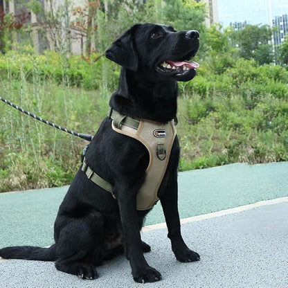 Tactical Dog Harness and Leash Set for Extra Large Dogs, No Pull Heavy Duty Pet Vest Collar with Handle, Reflective Walking Harnesses with Leashes, Anti Escape Chest Collars for Puppy XL